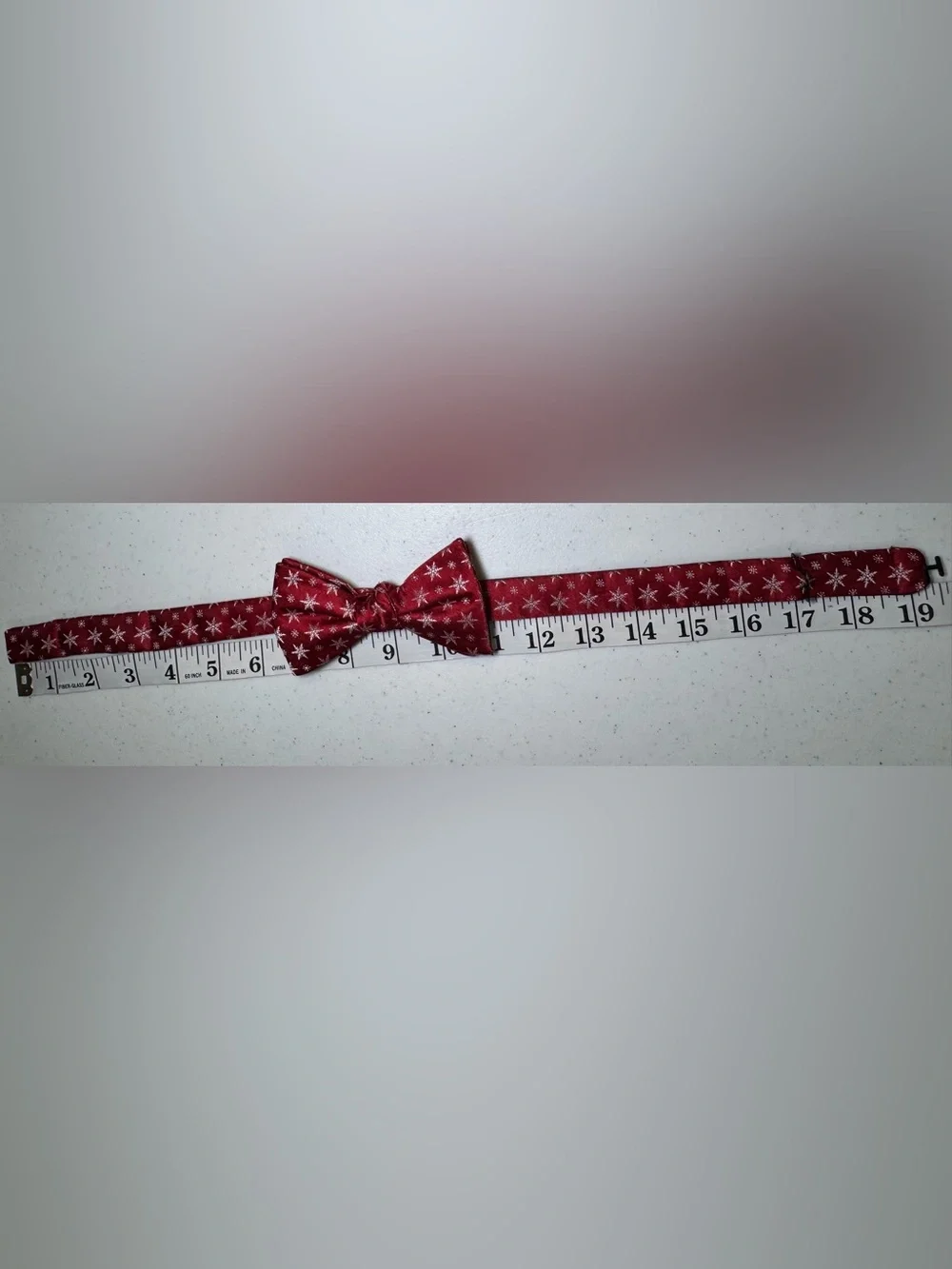 Men's and Boy's Red Snowflake Bow Tie Tales Adjustable